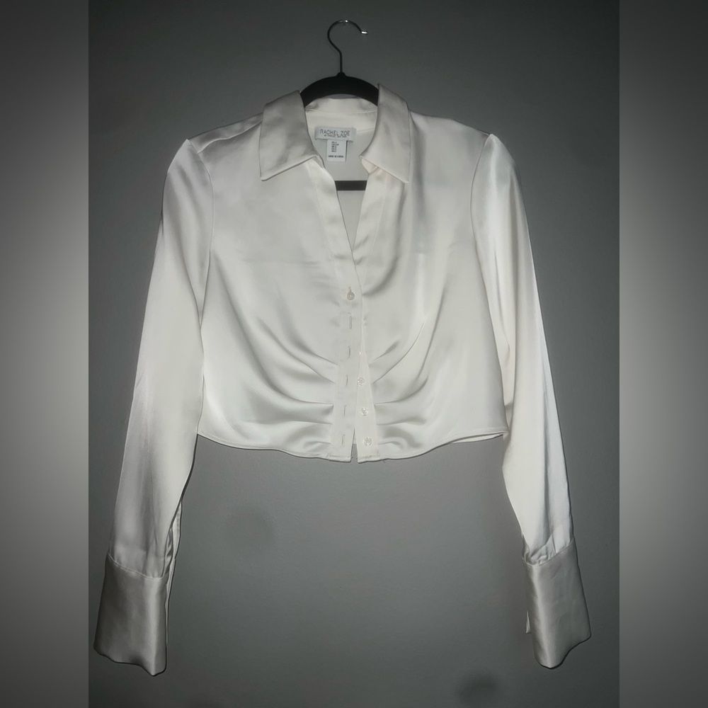 Rachel Zoe Cream Satin Blouse